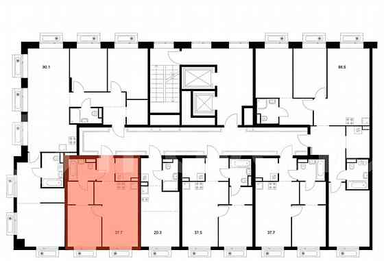 1-комн. квартира, 37.7 м2, 17/19 эт. Москва