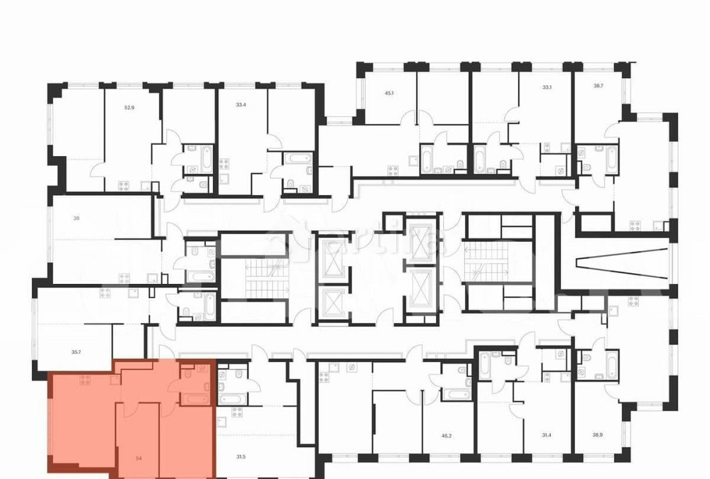 2-комн. квартира, 54 м2, 21/29 эт. Москва - изображение 2