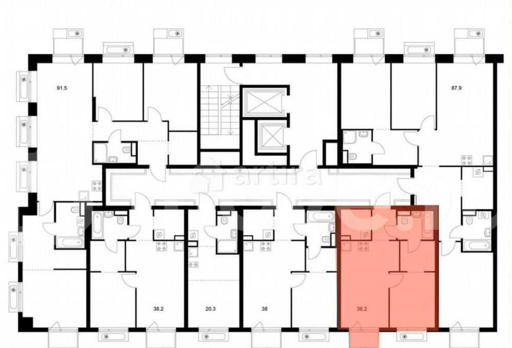1-комн. квартира, 38.2 м2, 8/19 эт. Москва - изображение 2