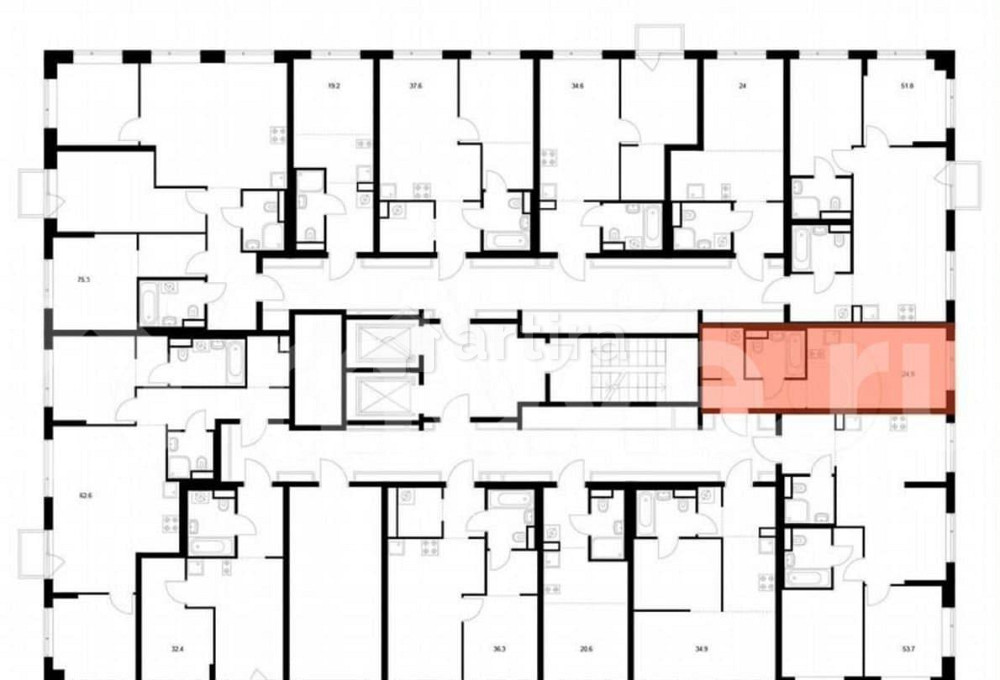 Студия, 24.9 м2, 4/16 эт. Москва - изображение 2