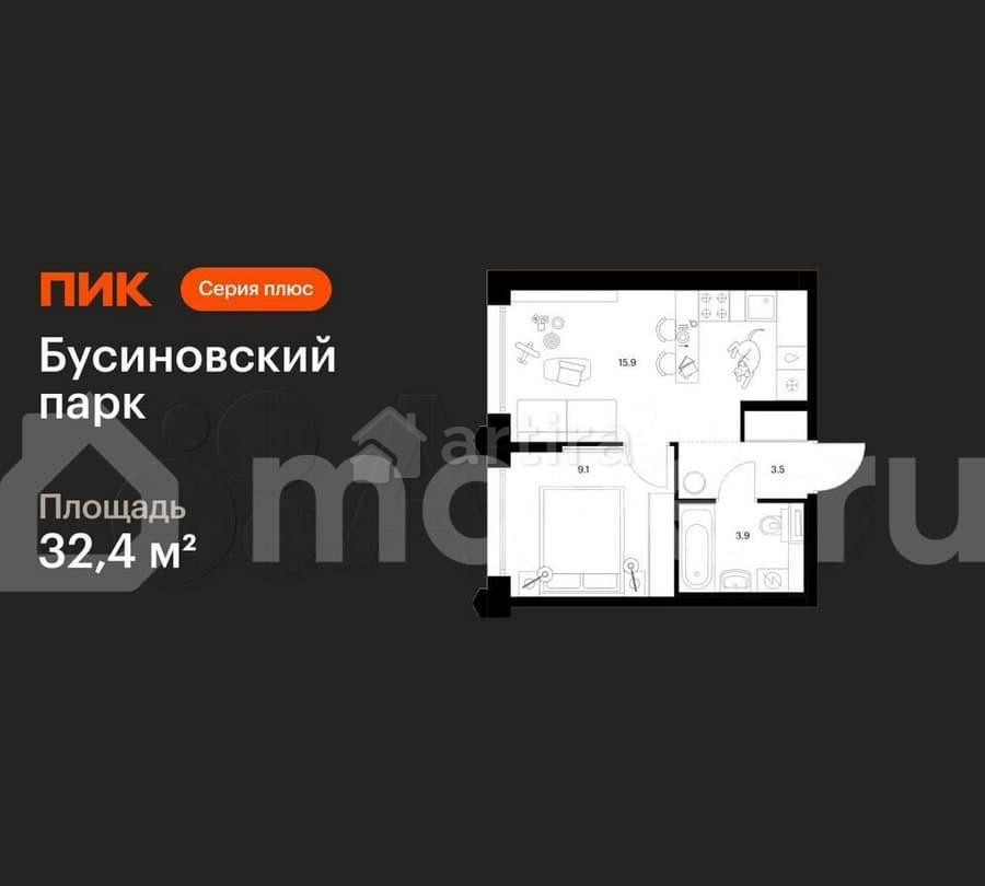 1-комн. квартира, 32.4 м2, 30/32 эт. Москва - изображение 1