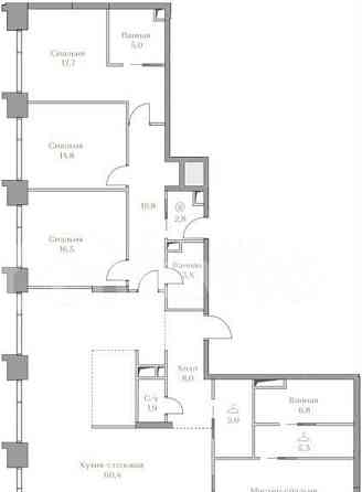 4-комн. квартира, 174 м2, 11/18 эт. Москва