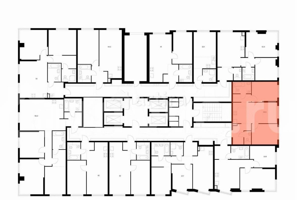 2-комн. квартира, 53.5 м2, 11/32 эт. Москва - изображение 3