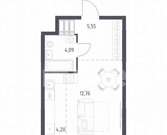 Студия, 26.6 м2, 21/23 эт. Москва