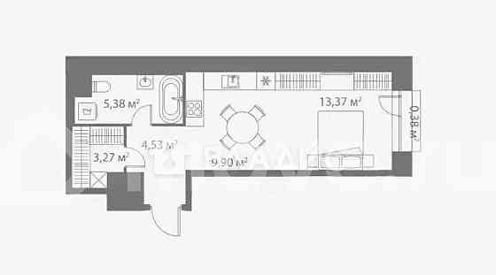 Студия, 33.9 м2, 5/25 эт. Москва