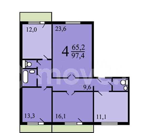 4-комн. квартира, 91.9 м2, 1/14 эт. Москва
