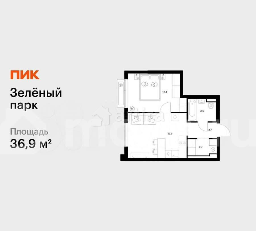 1-комн. квартира, 36.9 м2, 12/21 эт. Зеленоград - изображение 1