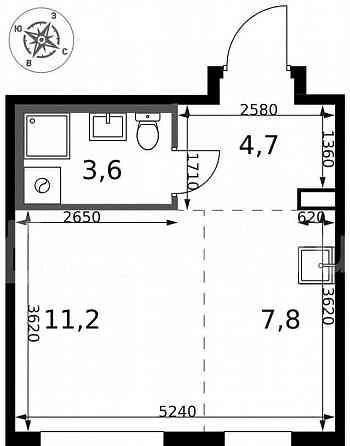 Студия, 27.3 м2, 18/24 эт. Москва