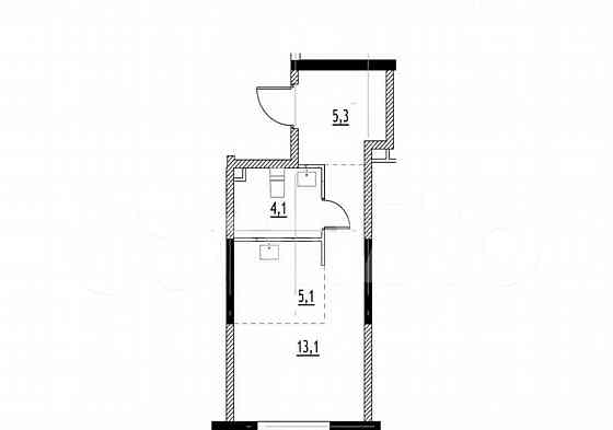 Студия, 27.6 м2, 2/28 эт. Москва
