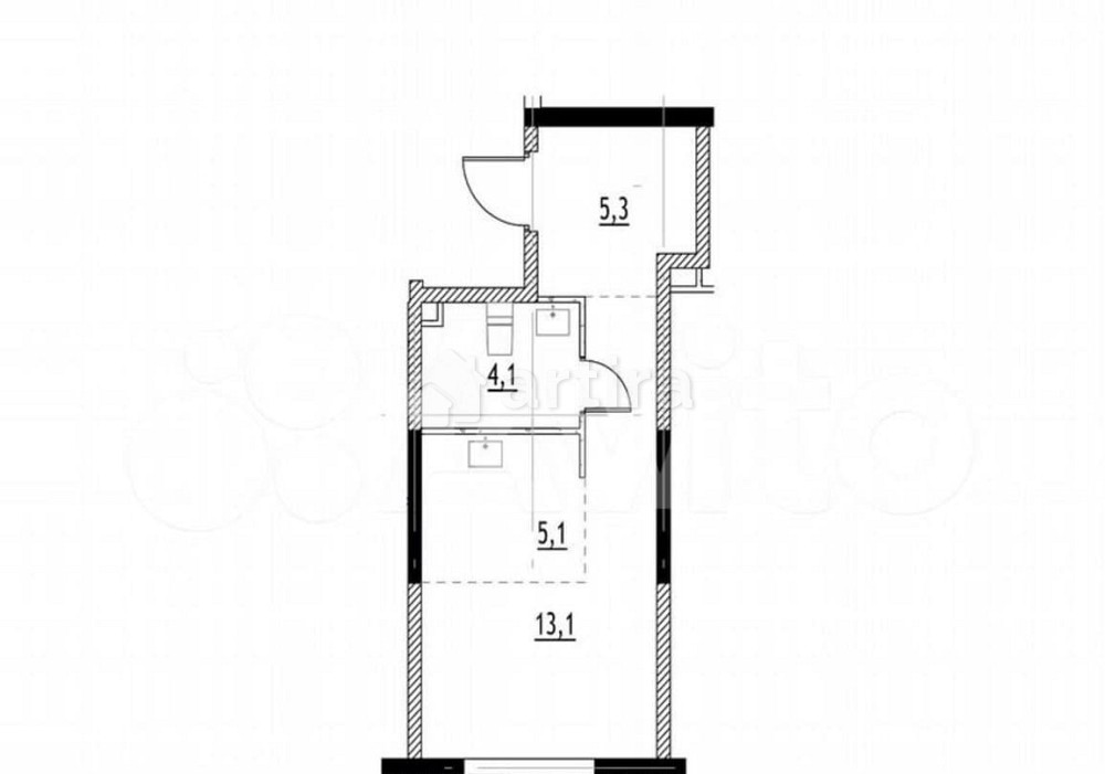 Студия, 27.6 м2, 2/28 эт. Москва - изображение 2