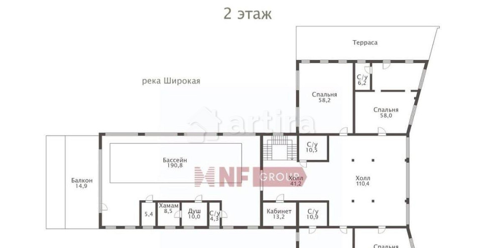 Коттедж, 1500 м2, 1.1 га, 2 эт. Рощино - изображение 5