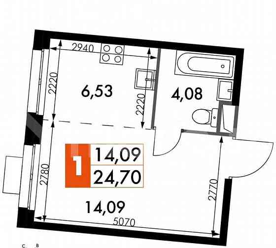 1-комн. апарт-ы, 24.7 м2, 2/16 эт. Москва