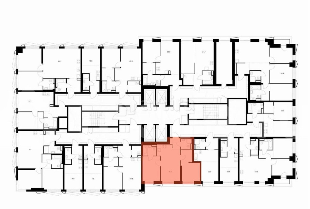 2-комн. квартира, 51.5 м2, 12/38 эт. Москва - изображение 2