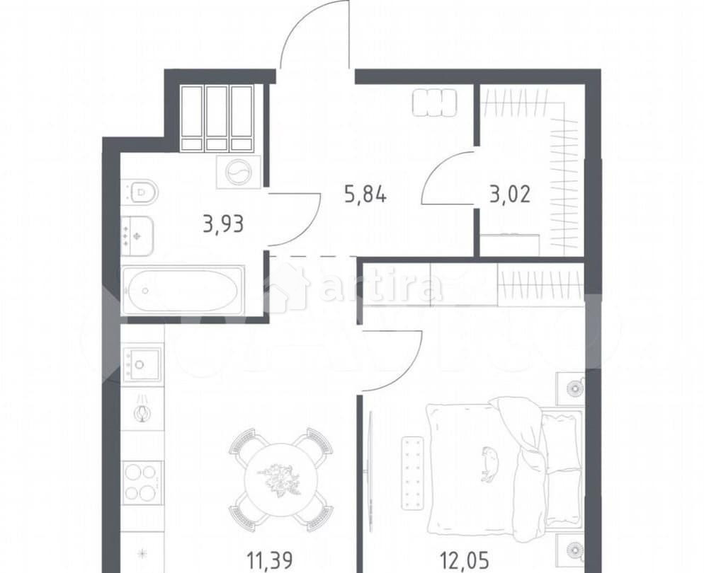 1-комн. апарт-ы, 36.2 м2, 21/23 эт. Москва - изображение 1