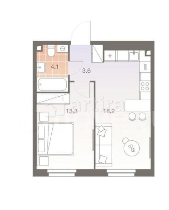 2-комн. квартира, 39.2 м2, 8/34 эт. Москва - изображение 1