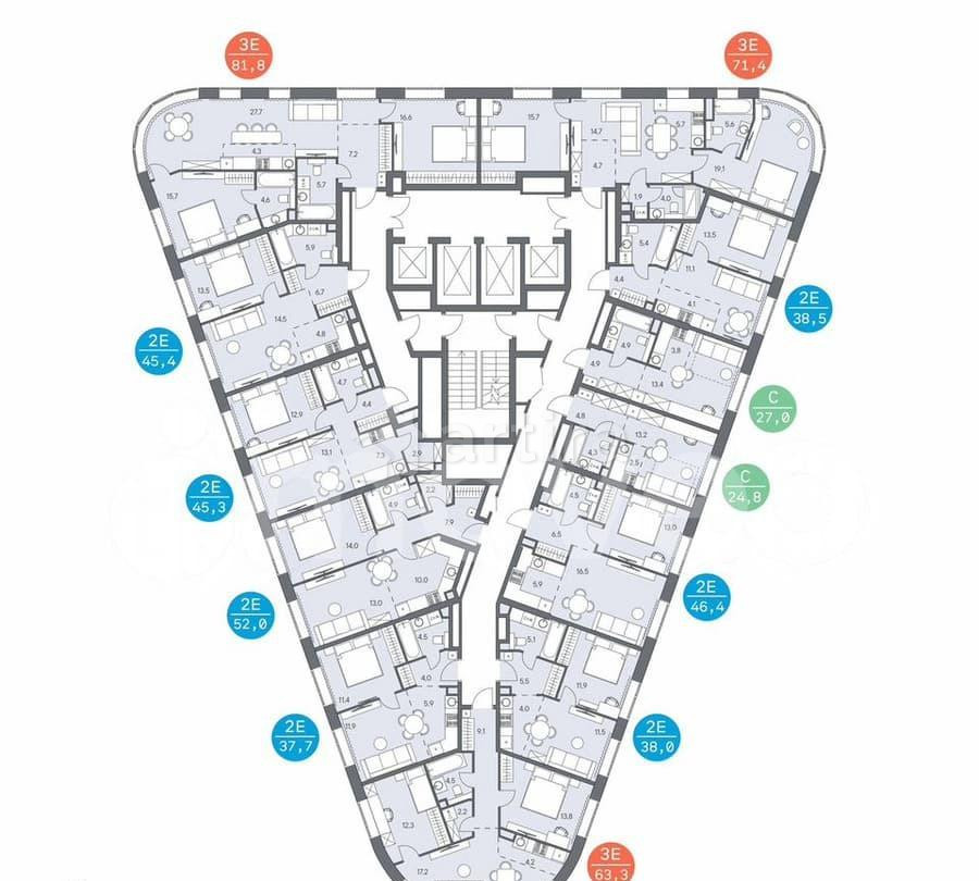 3-комн. квартира, 72.8 м2, 22/31 эт. Москва - изображение 7
