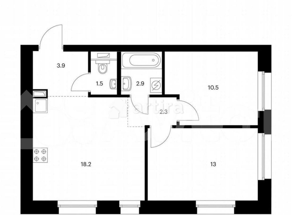 2-комн. квартира, 52.3 м2, 35/53 эт. Москва - изображение 3