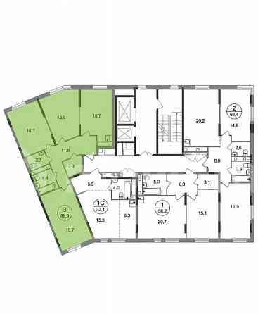 3-комн. квартира, 88.9 м2, 14/17 эт. Москва