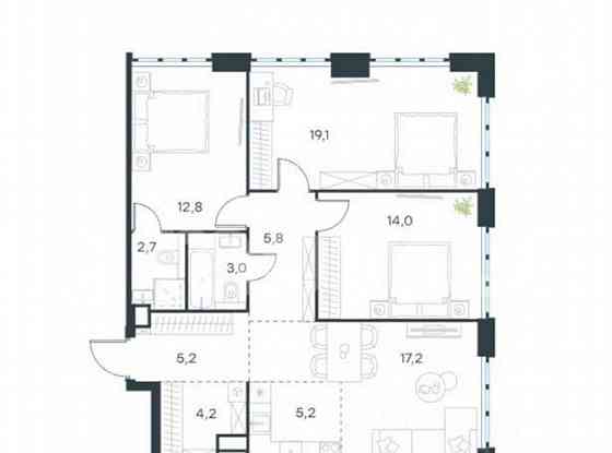 4-комн. квартира, 90 м2, 29/47 эт. Москва