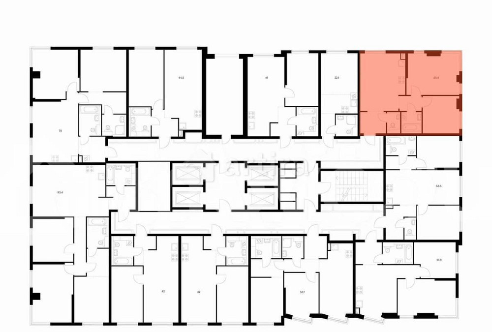 2-комн. квартира, 55.4 м2, 8/32 эт. Москва - изображение 2
