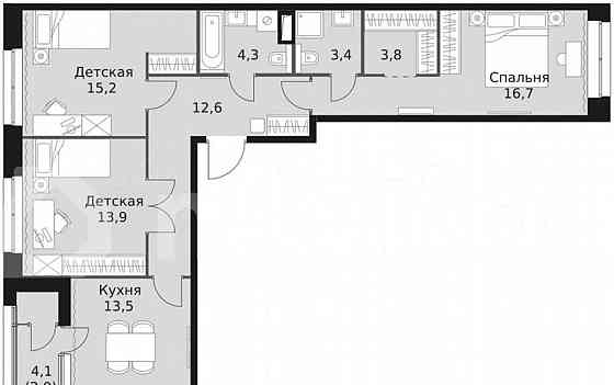 3-комн. квартира, 85.4 м2, 7/44 эт. Москва