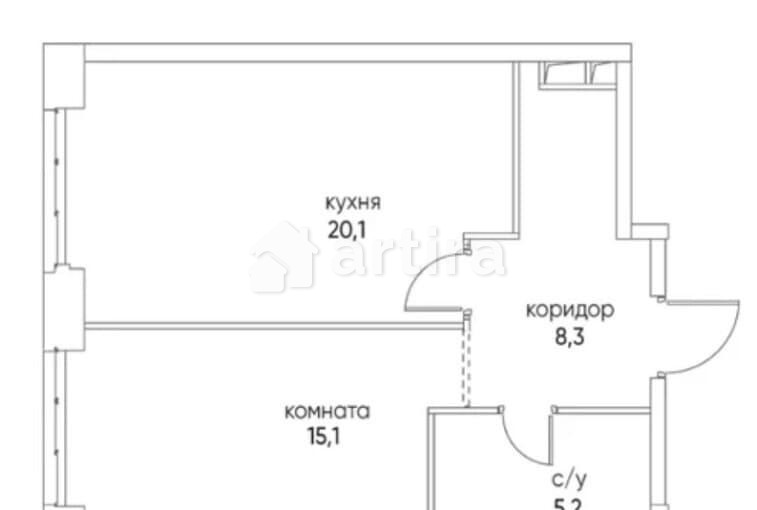 1-комн. квартира, 28 м2, 3/9 эт. Москва - изображение 6