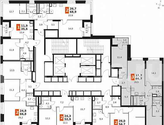 3-комн. квартира, 86.7 м2, 12/44 эт. Москва