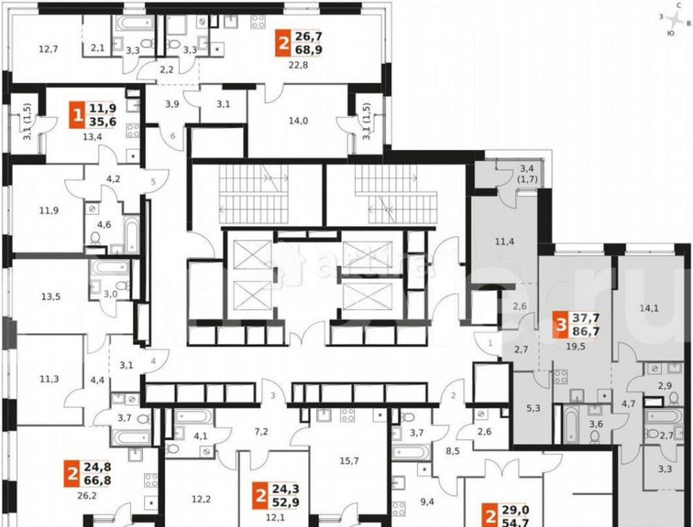 3-комн. квартира, 86.7 м2, 12/44 эт. Москва - изображение 2