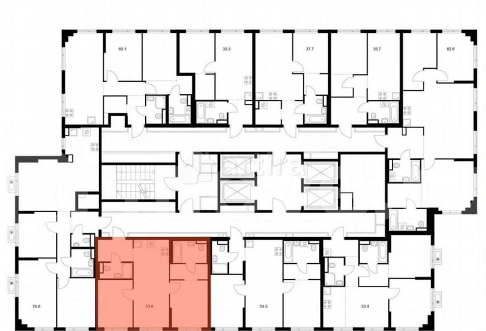 2-комн. квартира, 53.6 м2, 16/27 эт. Москва - изображение 2