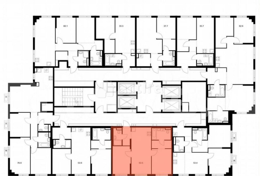 2-комн. квартира, 53.5 м2, 14/27 эт. Москва - изображение 2