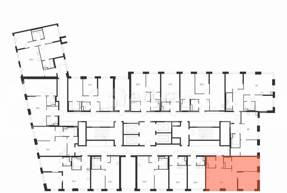 2-комн. квартира, 59.3 м2, 3/43 эт. Москва - изображение 2