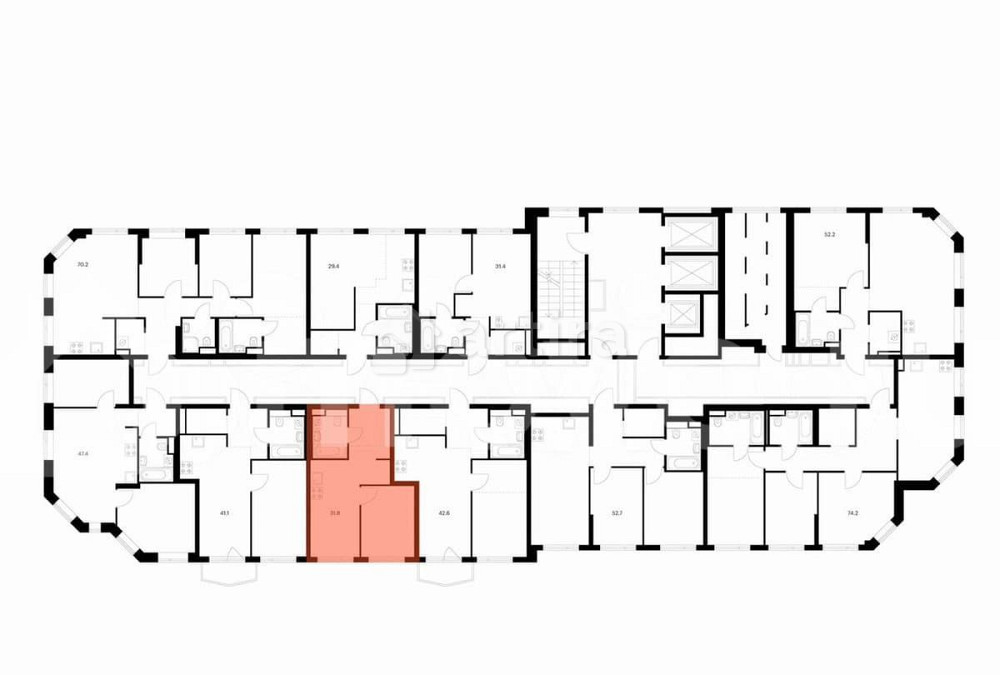 1-комн. квартира, 31.8 м2, 16/21 эт. Москва - изображение 3