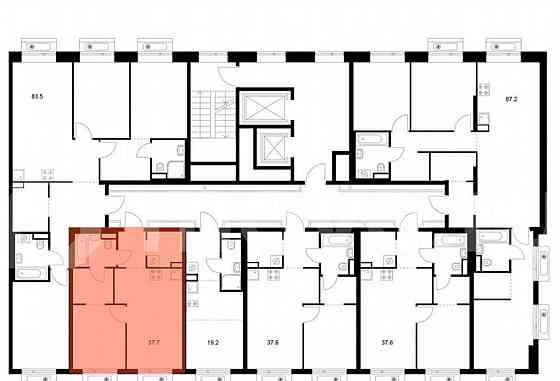 1-комн. квартира, 37.7 м2, 2/19 эт. Москва