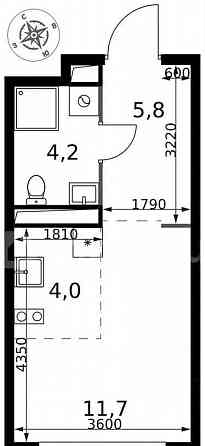 Студия, 25.7 м2, 18/25 эт. Москва
