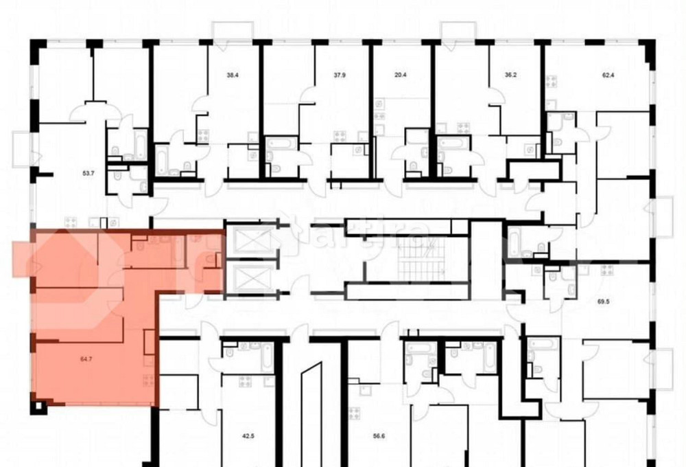 2-комн. квартира, 64.5 м2, 14/16 эт. Москва - изображение 2