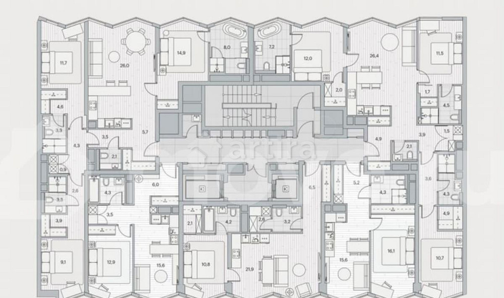 3-комн. пентхаус, 103 м2, 15/20 эт. Москва - изображение 6