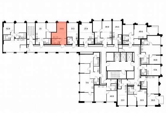 Студия, 24.8 м2, 2/24 эт. Москва