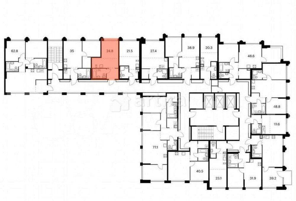 Студия, 24.8 м2, 2/24 эт. Москва - изображение 3