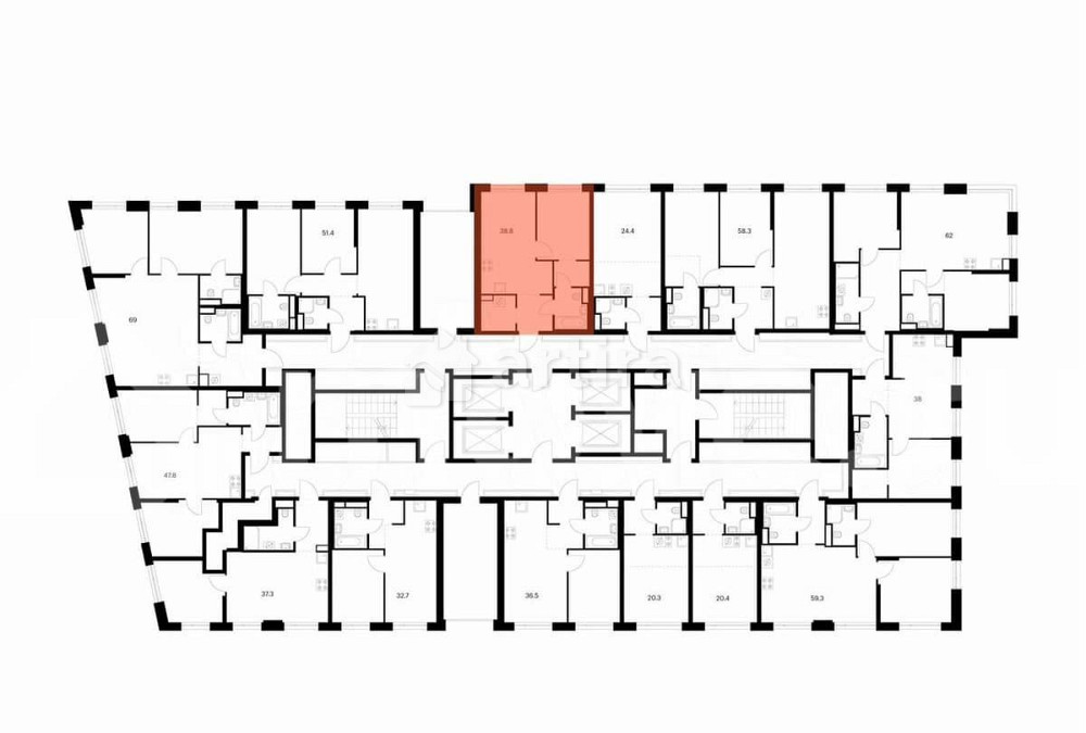 1-комн. квартира, 38.8 м2, 22/43 эт. Москва - изображение 3