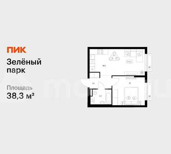 1-комн. квартира, 38.3 м2, 16/21 эт. Зеленоград