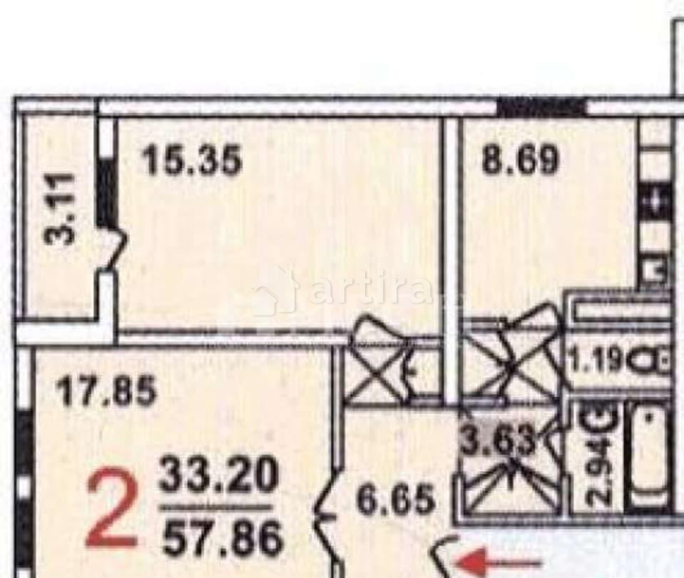 2-комн. квартира, 57.8 м2, 6/14 эт. Зеленоград - изображение 2