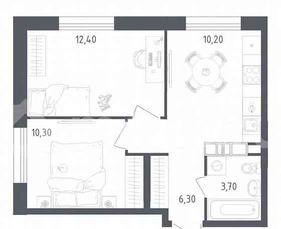 2-комн. квартира, 42.9 м2, 12/16 эт. Москва