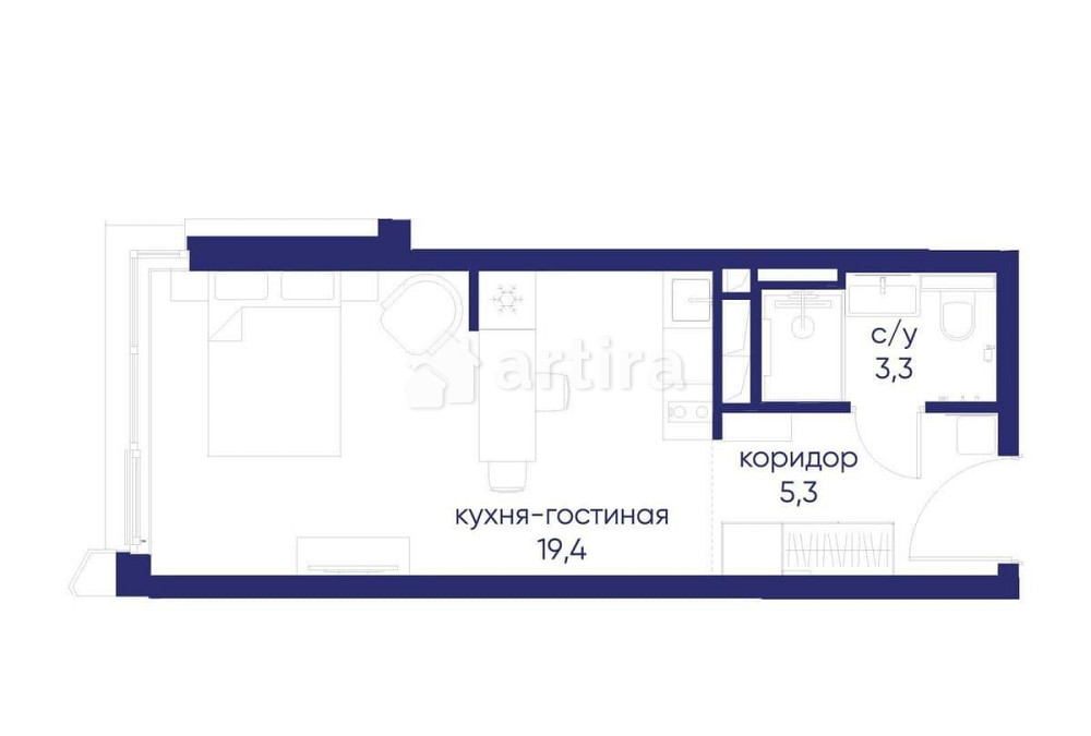 Студия, 28.02 м2, 10/12 эт. Москва - изображение 17