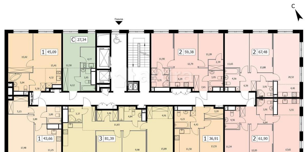2-комн. квартира, 54.8 м2, 6/19 эт. Москва - изображение 15