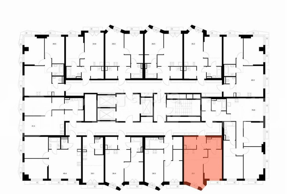 1-комн. квартира, 35.1 м2, 8/23 эт. Москва - изображение 2