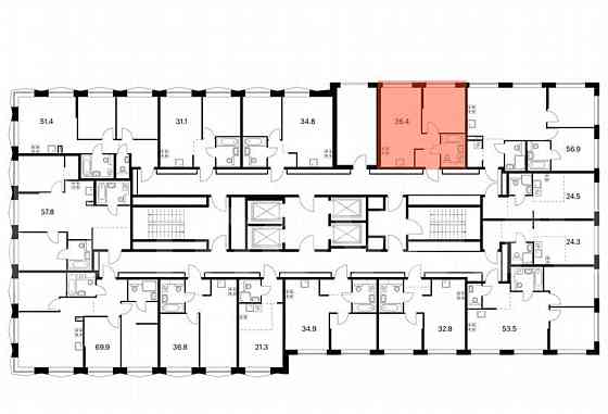 1-комн. квартира, 36.4 м2, 19/32 эт. Москва