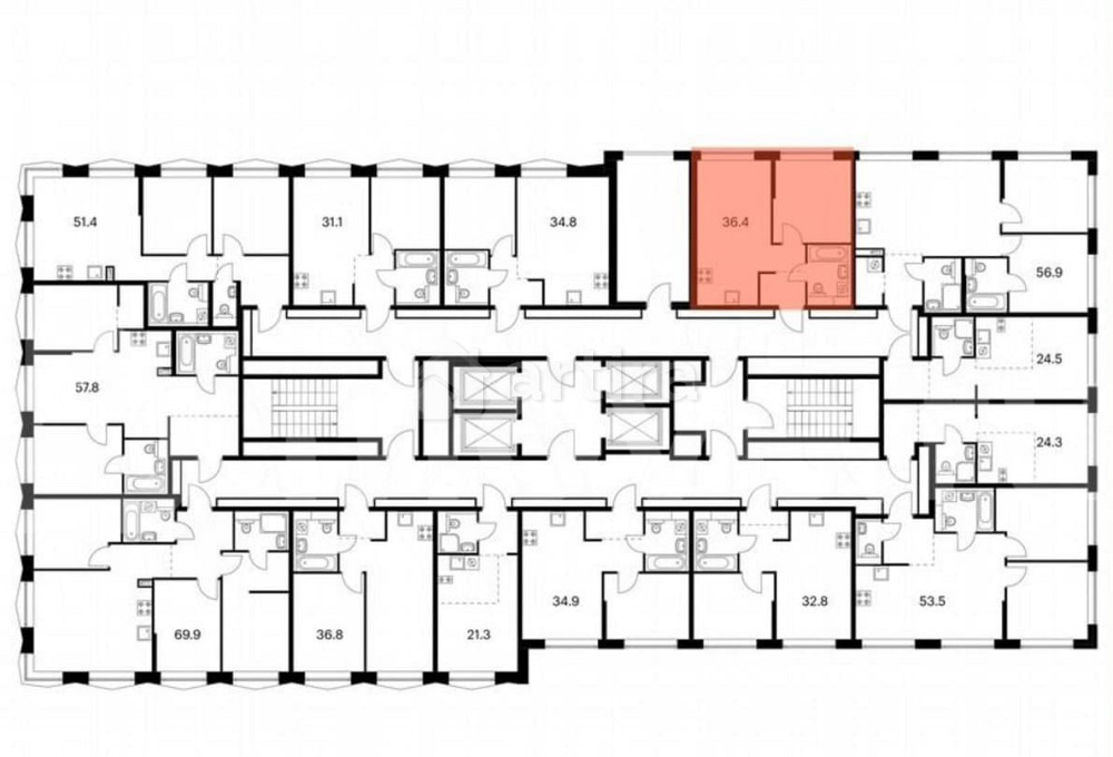 1-комн. квартира, 36.4 м2, 19/32 эт. Москва - изображение 2