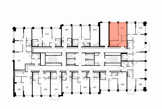 1-комн. квартира, 40.7 м2, 2/32 эт. Москва