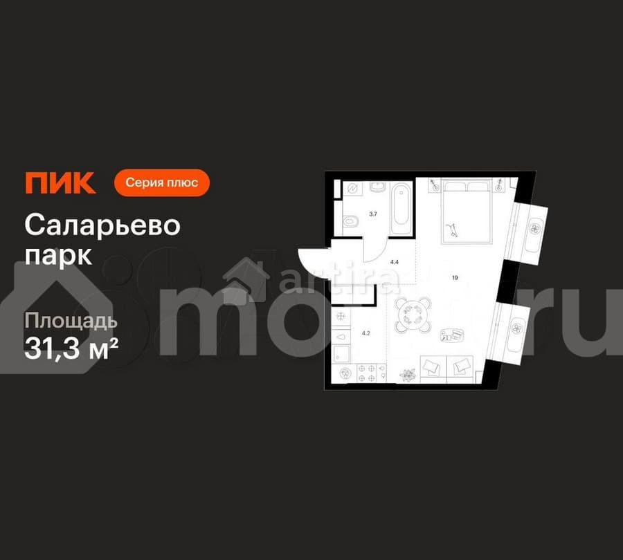 1-комн. квартира, 31.3 м2, 2/22 эт. Москва - изображение 1