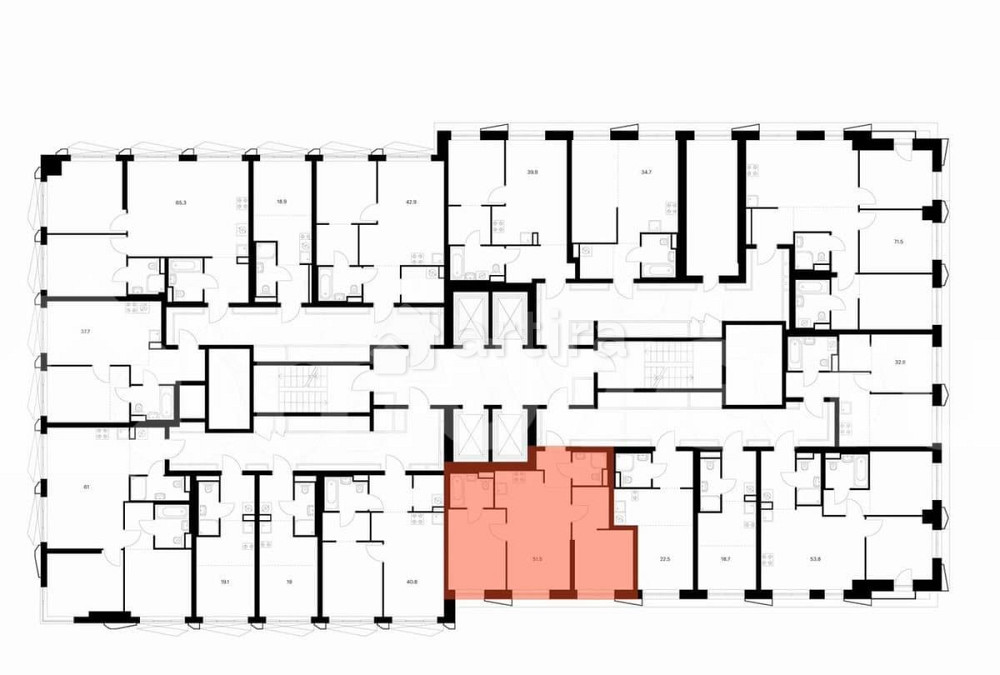 2-комн. квартира, 51.5 м2, 8/38 эт. Москва - изображение 1